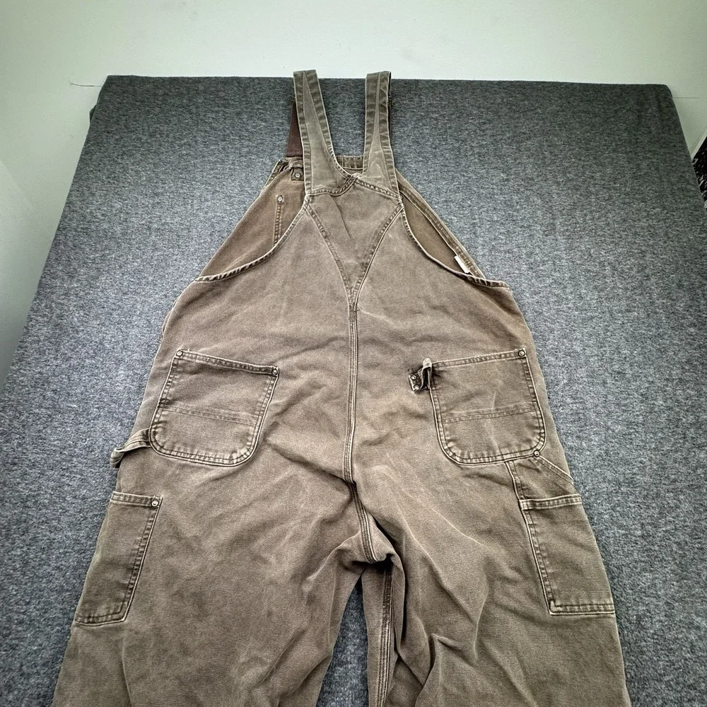 Carhartt Double Knee Overall Bibs Brown BU182 Canvas 44x29 Union 90s VTG USA